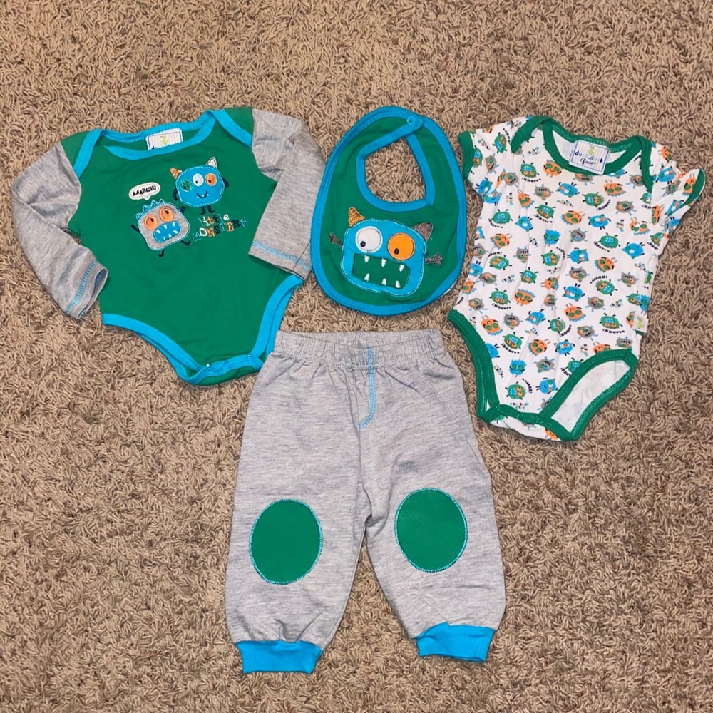 Baby Boy Little Monsters Set 6-9M